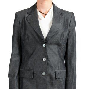 Exte Collezione Women's Gray Button Down Blazer